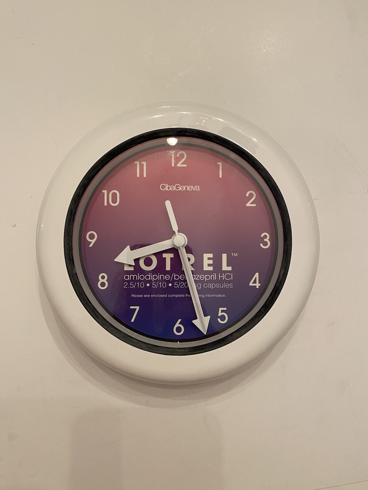 Lotrel Hanging Wall Clock Promotional Pharmaceutical Advertising Drug Sale Rep