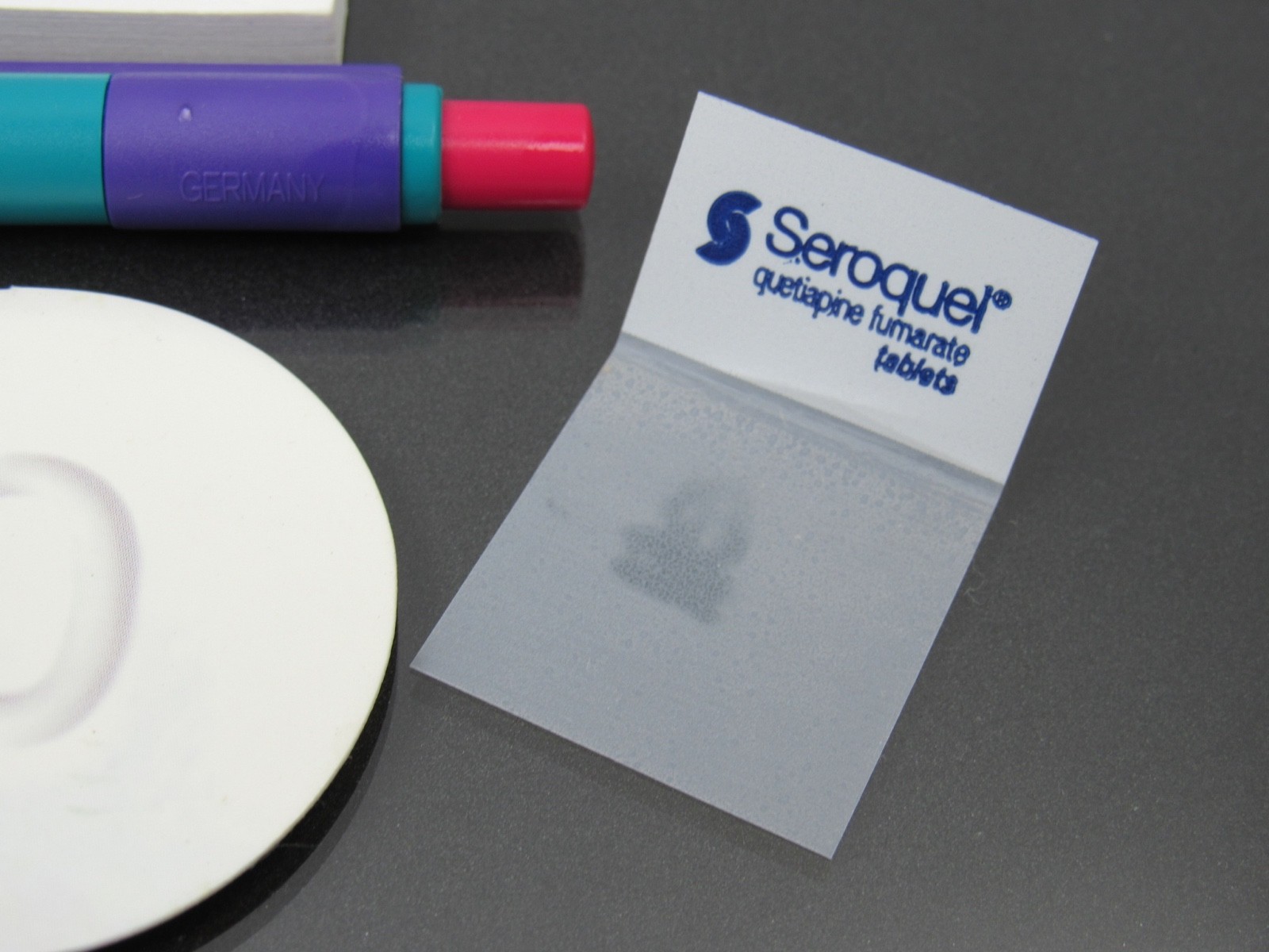 Seroquel PEN, Sticky Notes, Page Flags Drug Rep Pharmaceutical Promo Advertising