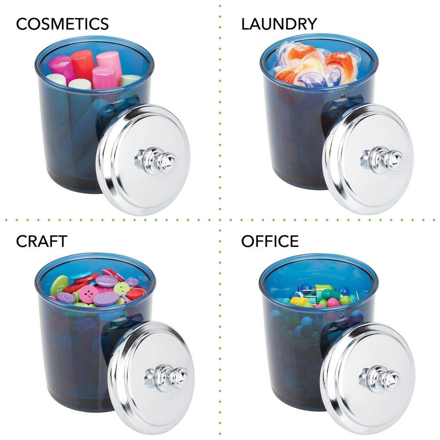 mDesign Bathroom Vanity Storage Organizer Apothecary Canister Jar for Cotton …