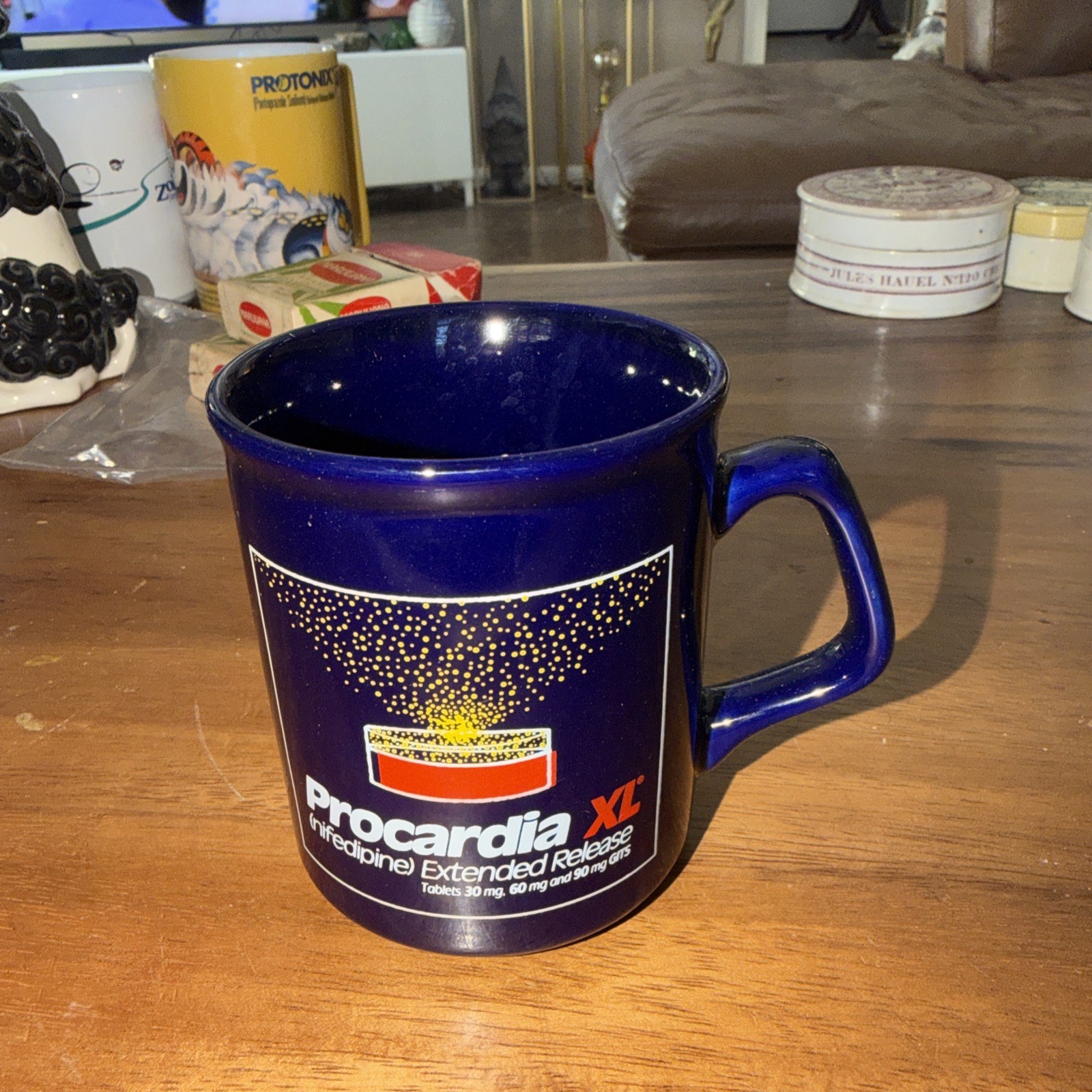 Procardia Ceramic Mug Vintage Drug Rep Pharmaceutical History Advertisement