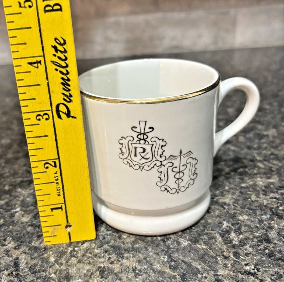 VINTAGE OWENS ILLINOIS PHARMACEUTICAL PHARMACIST PHARMACY Mug, Coffee Cup, Gold
