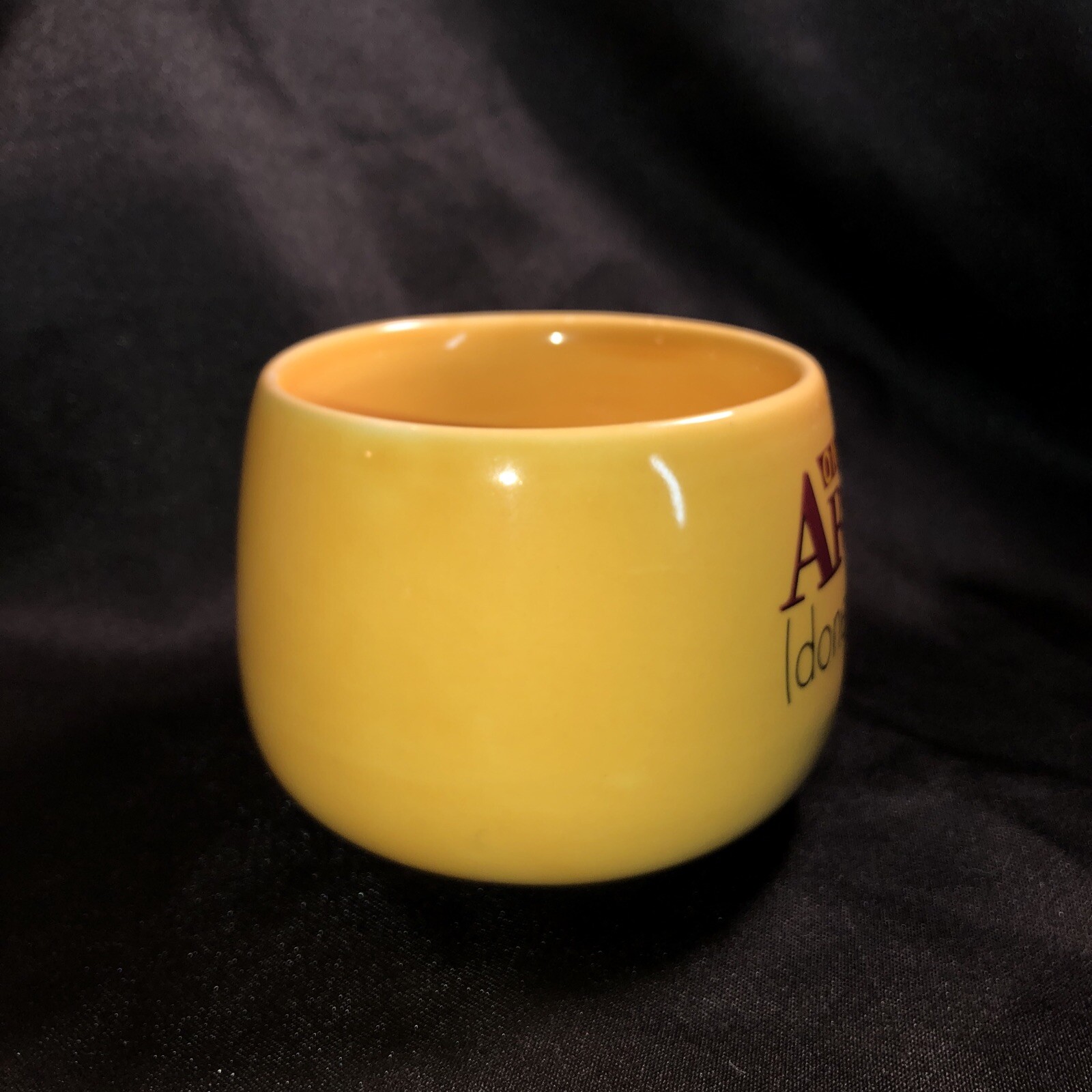 Aricept Drug Rep Promo Coffee Cup Yellow Pharmaceutical Advertising Banned Gifts