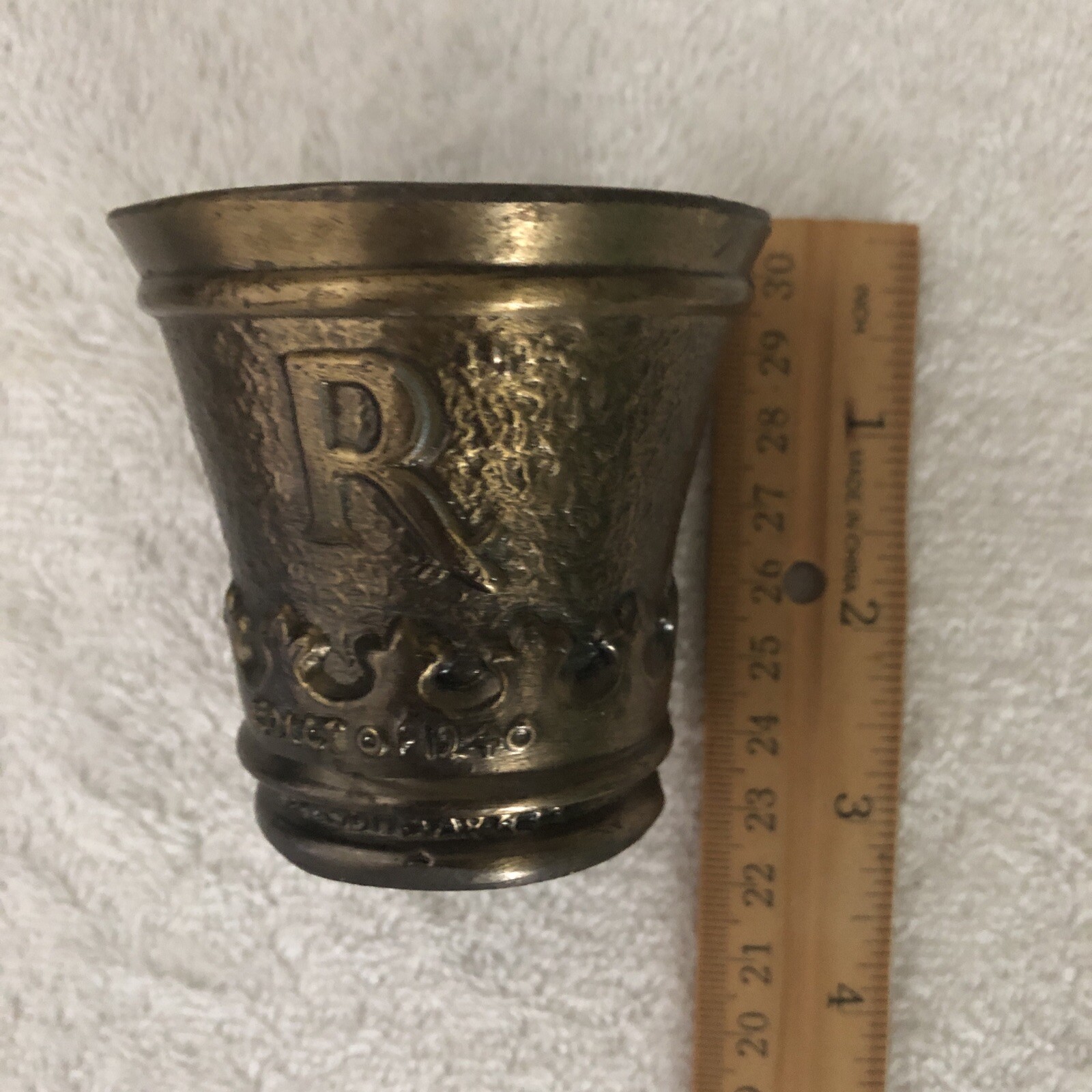Rx Apothecary “Edict Of 1240” Frederick II, Bronze Mortar & Coricidin Pestle