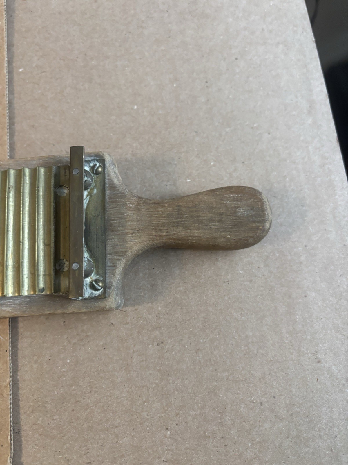 ANTIQUE 19TH CENTURY WOOD & BRASS Medical Rx TOOL ~ INCOMPLETE
