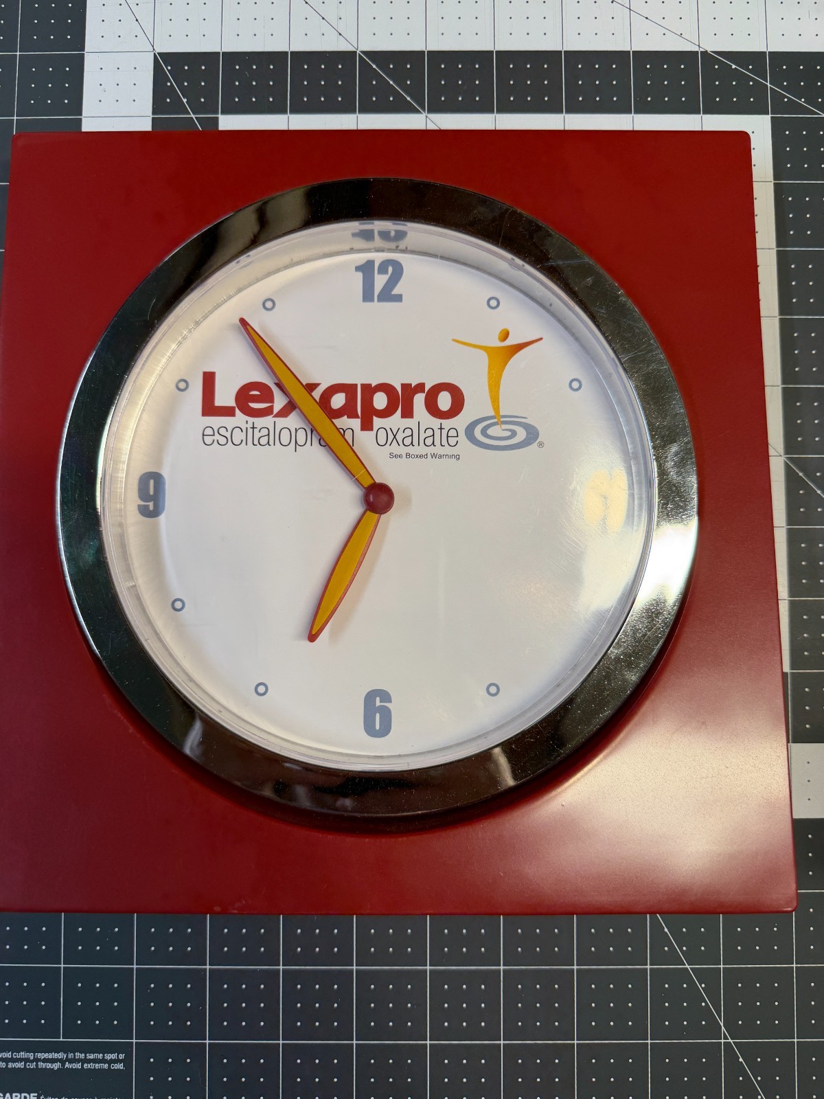 Lexapro Escitalopram Oxalate Red Promotional Square Wall Clock
