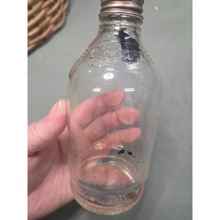 Vintage Abbott Laboratories Glass Bottle with Metal Cap 300ml Graduated