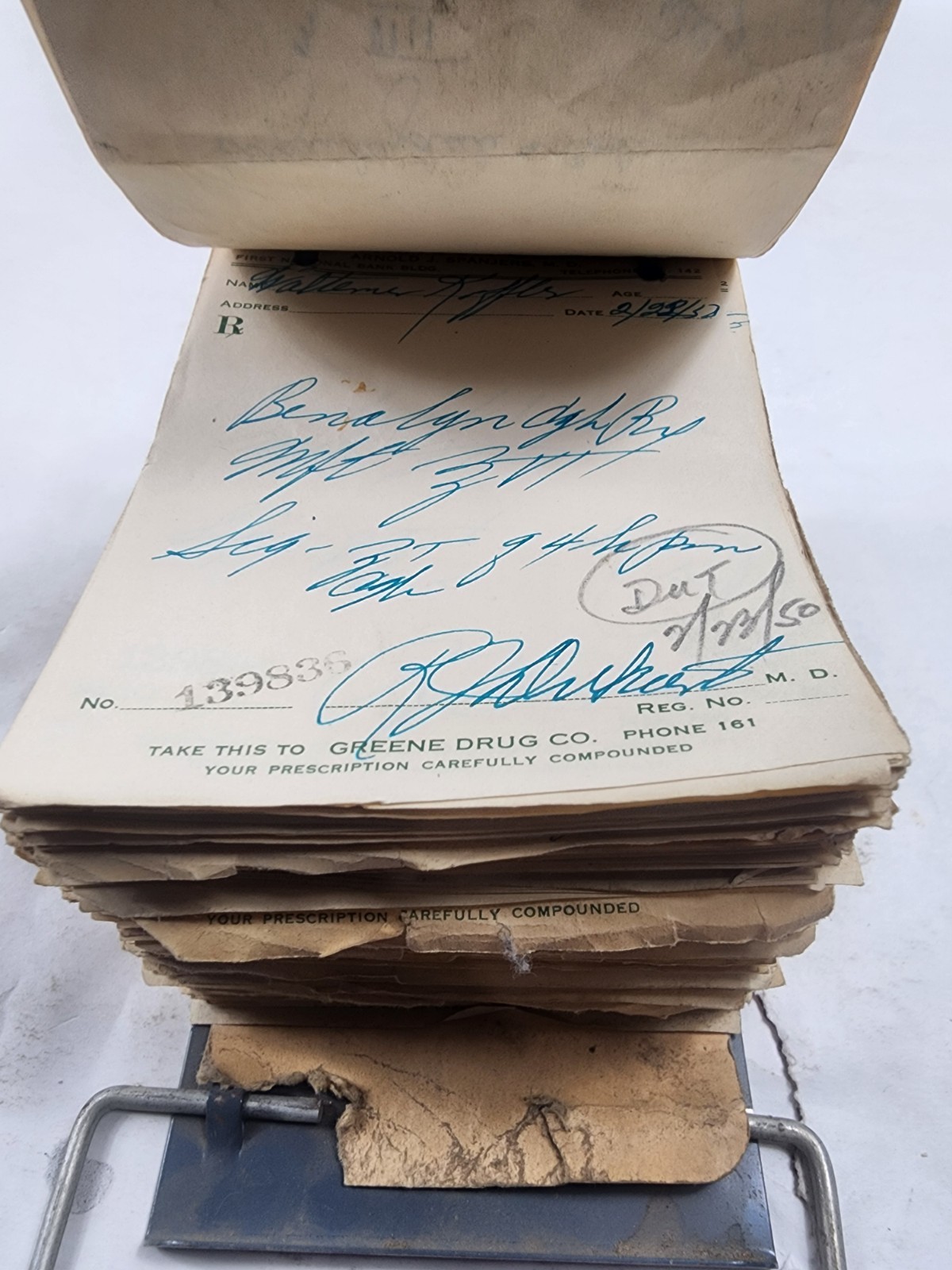 Prescription Atlas Rx Pad Paper Apothecary Druggist Pharmacy Medicine 1950