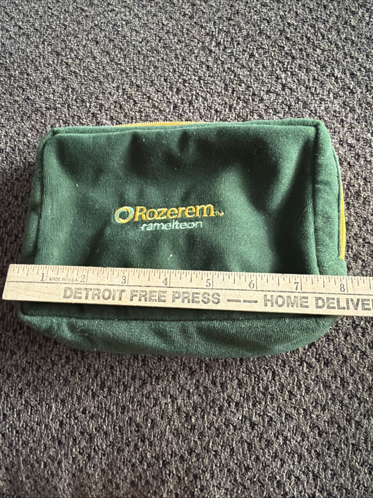 Rozerem Takeda Drug Rep VTG GREEN VELOUR Zipper Bag Earplugs 2 Pens Notes New