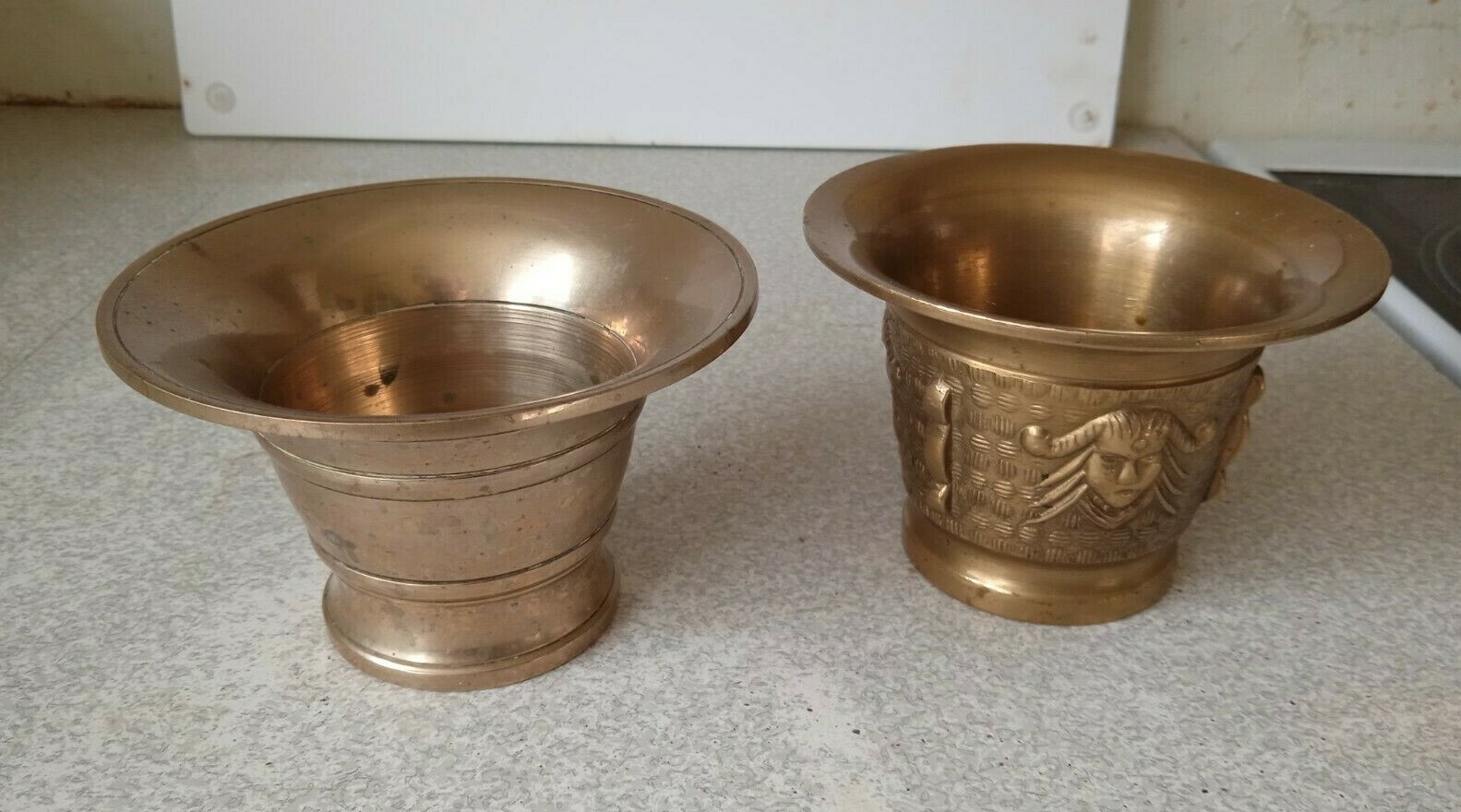 2 x ANTIQUE / VINTAGE FRENCH ? BRASS / BRONZE PESTLES NO MORTARS