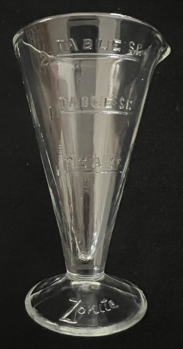 Vintage Zonite Glass Apothecary Measuring Beaker W/Spout