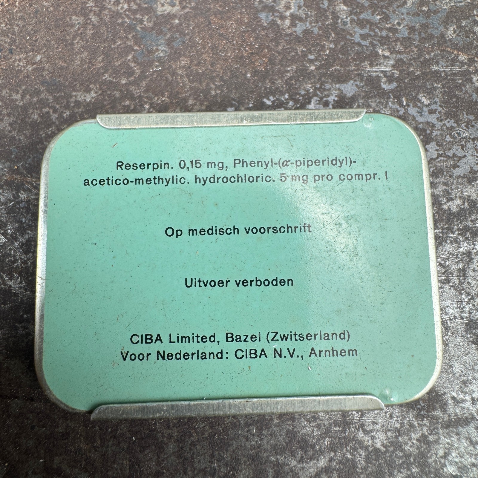 Vtg c.1960s SERPATONIL Advertising Medical Tin – GERMAN – EMTPY / NO CONTENTS