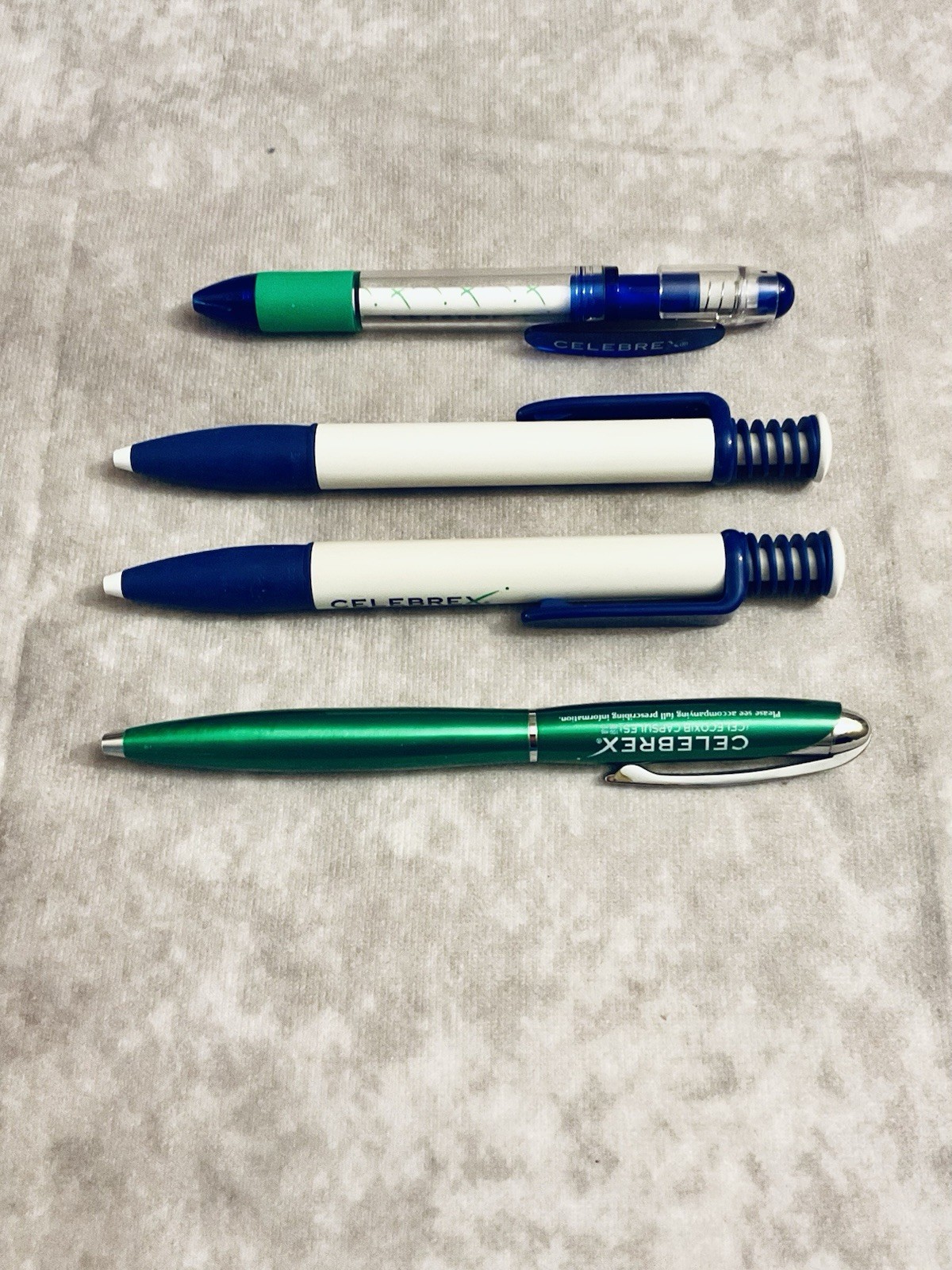 CELEBREX PHARMACEUTICAL REP PENS RETRACTABLE ASSORTED LOT OF 4