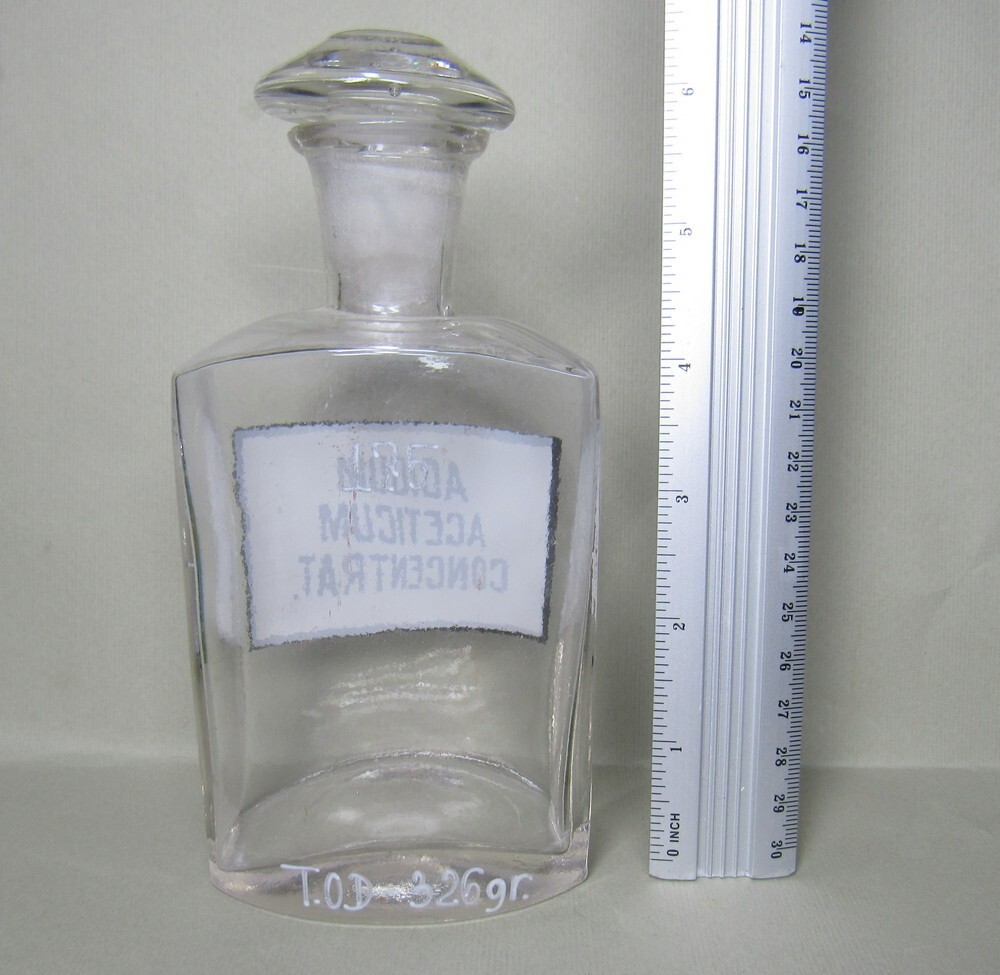 Vintage Medical Science Glass Bottle,Germany,ACIDUM ACETICUM CONCENTRAT