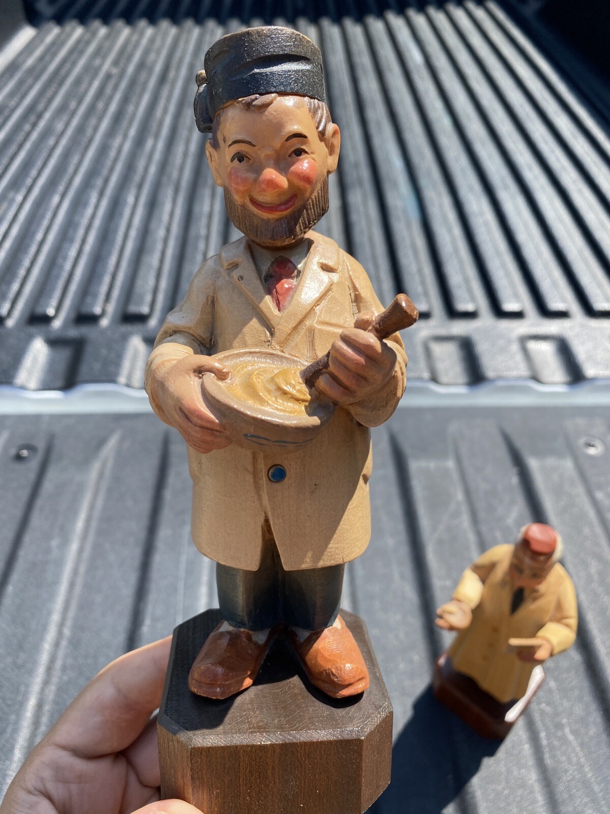 RARE Vintage Anri Italy Hand Carved Wood Pharmacist Figurines w Labels