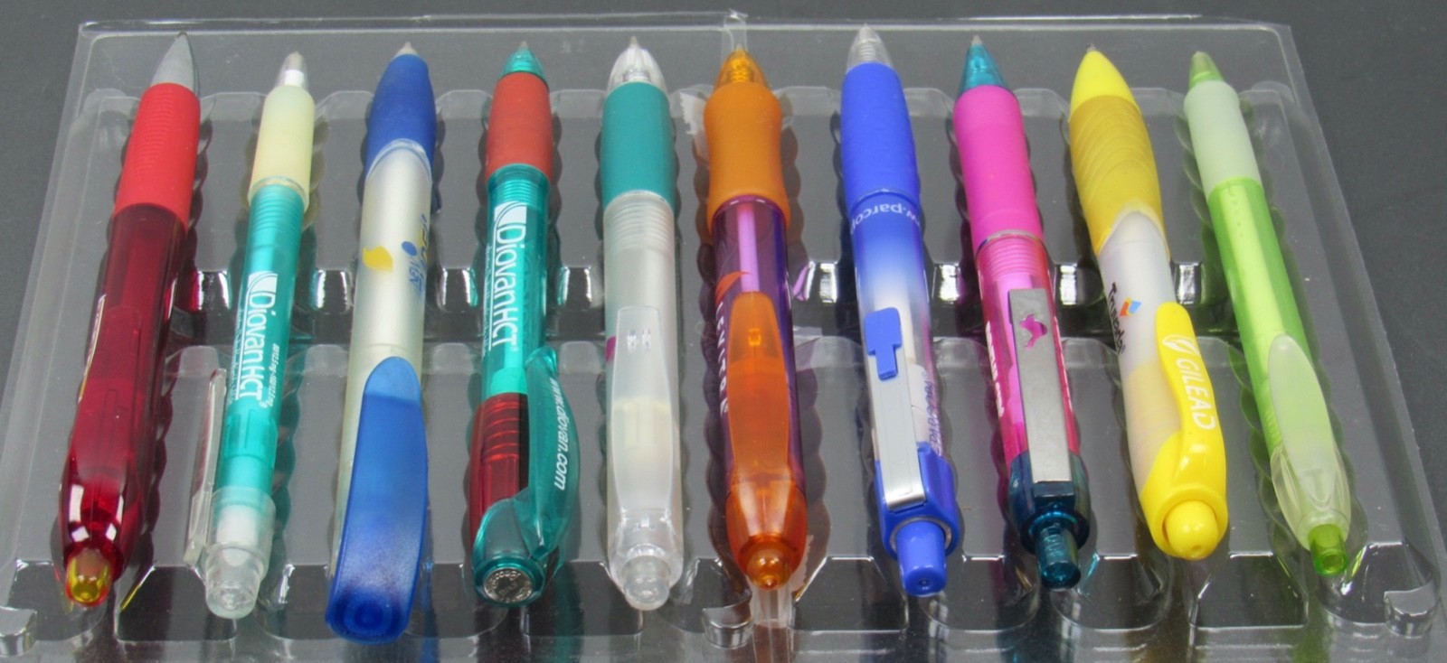 Lot of 10 Translucent PENS Drug Rep Pharmaceutical Promo Medical Advertising