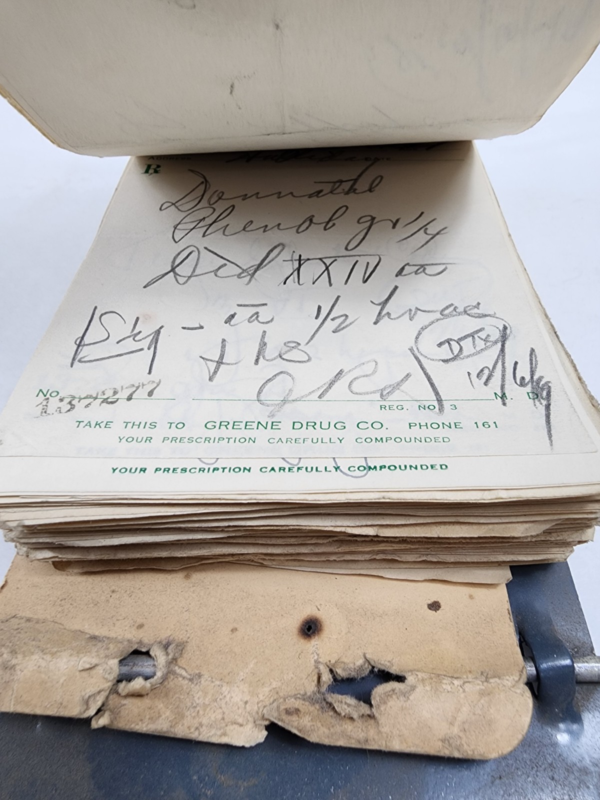 Prescription Atlas Rx Pad Paper Apothecary Druggist Pharmacy Medicine 1949