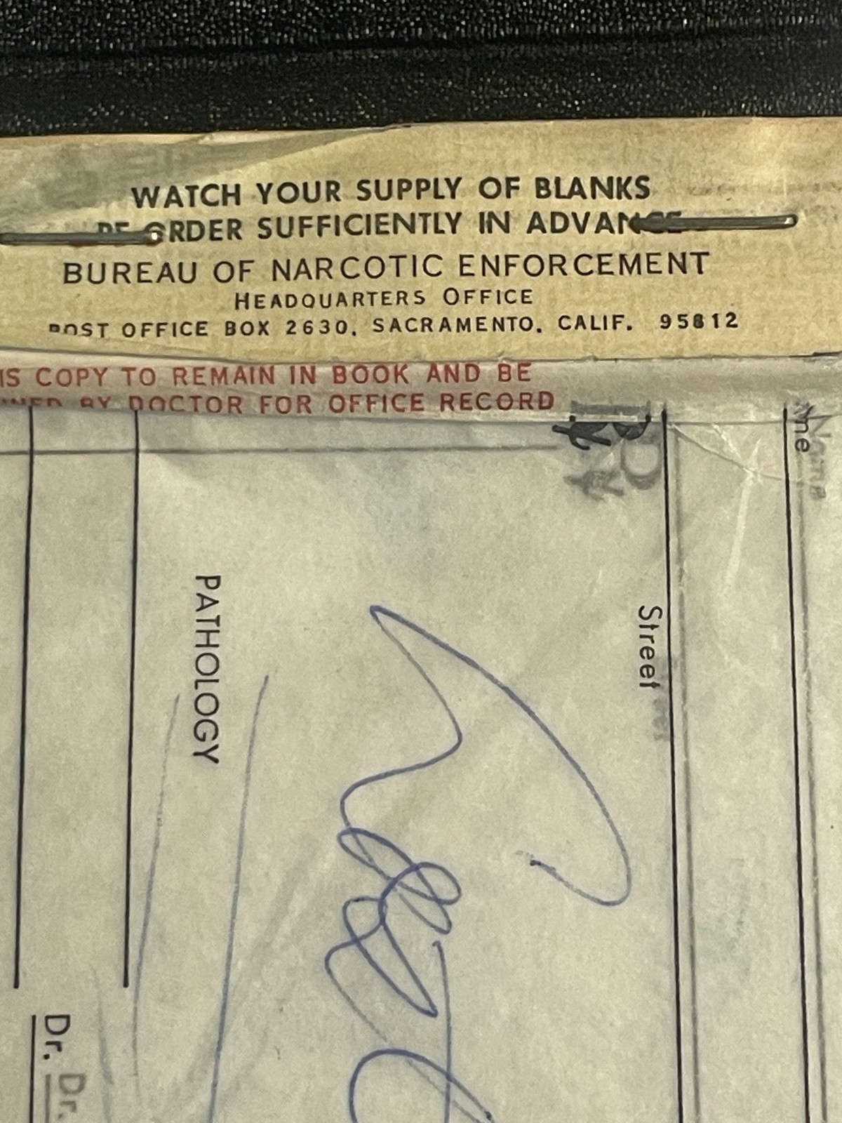 Vintage 1970’s Doctor’s Narcotic Prescription Pad~ Collector’s Item Ephemera
