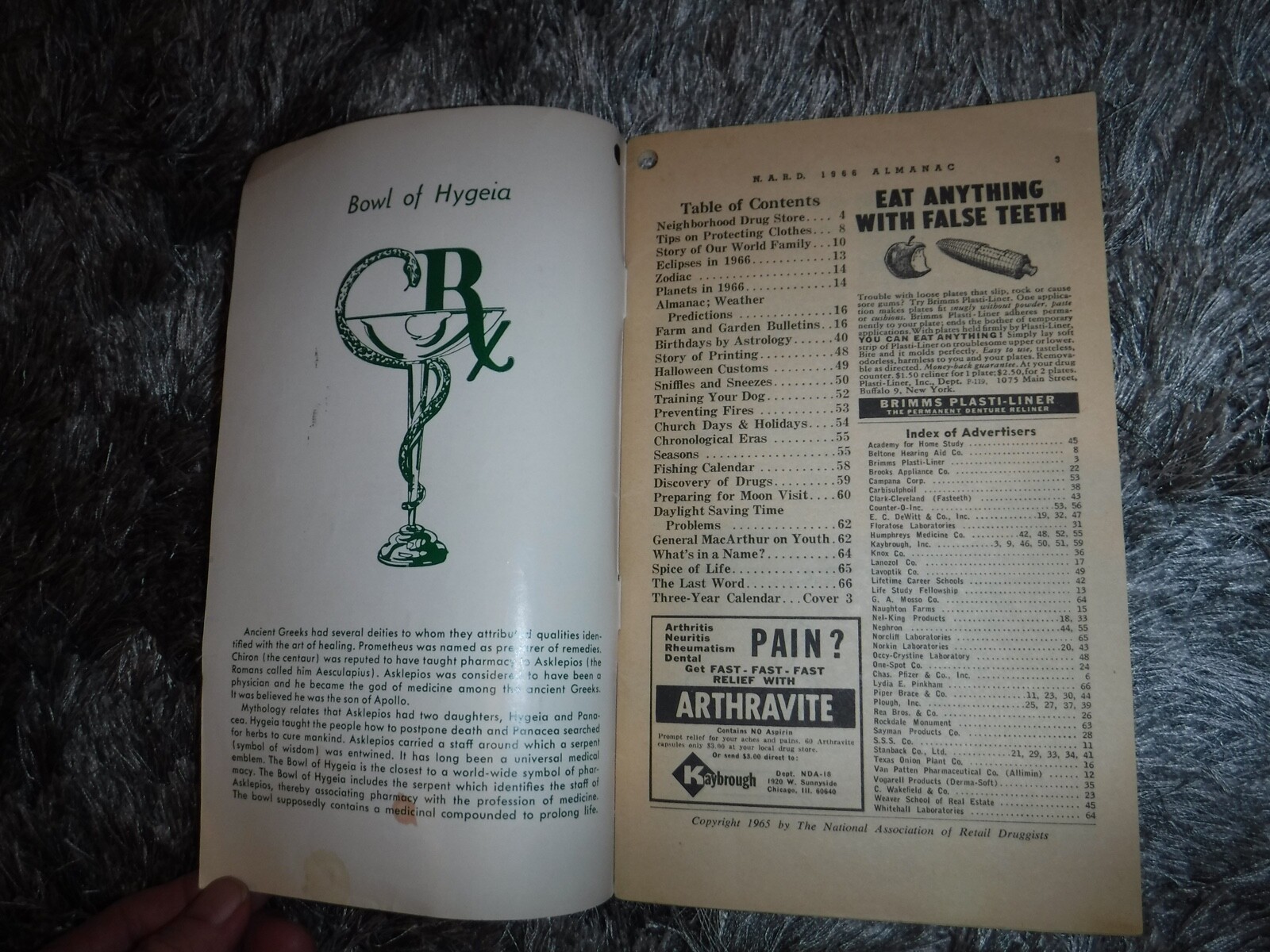 1966 GILBERTSON DRUG INC CHILTON, WI – N A R D ALMANAC BOOK VINTAGE
