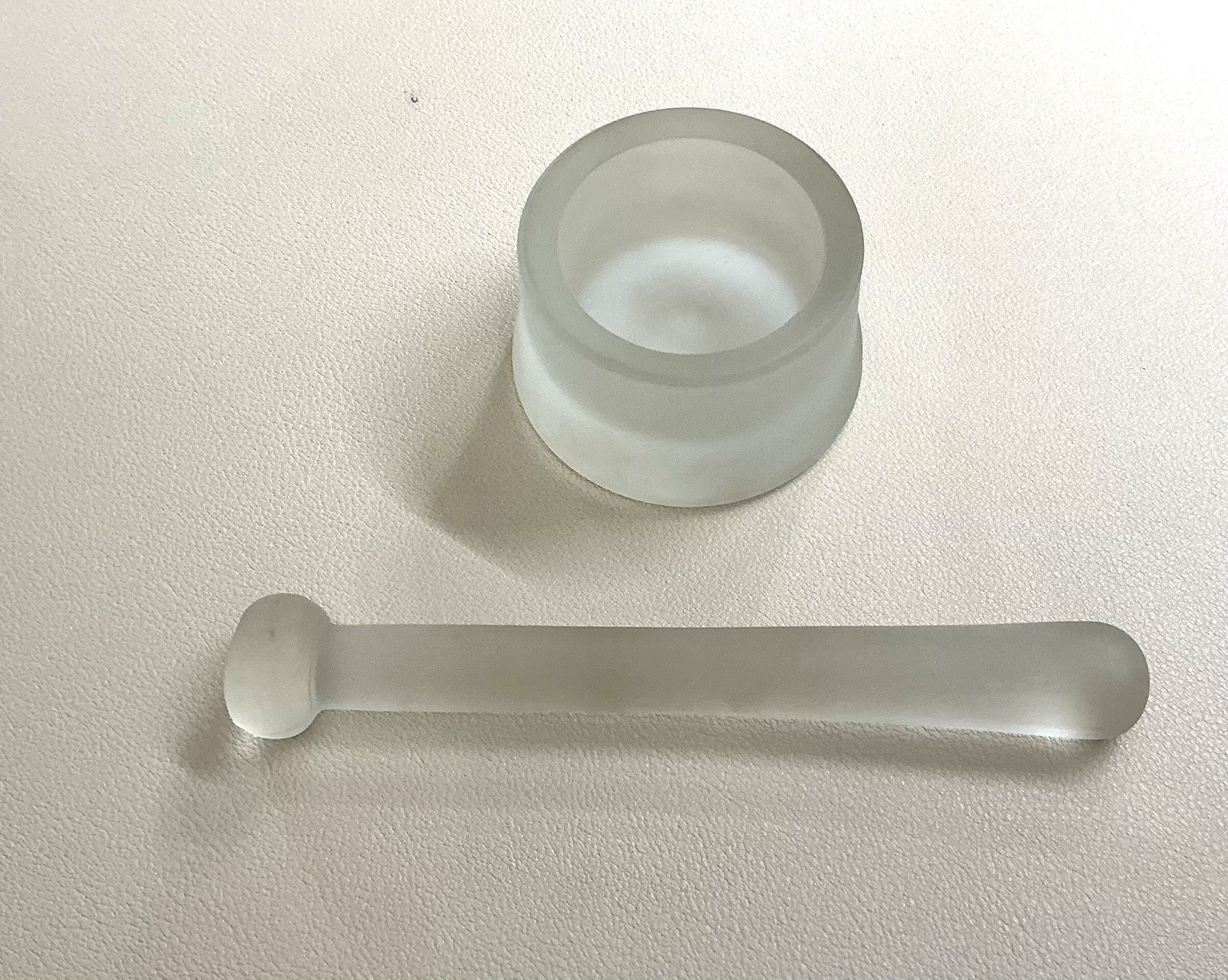 Dental Mortar & Pestle Frosted Glass Military Surplus 1950s+ Mix Cement Fillings