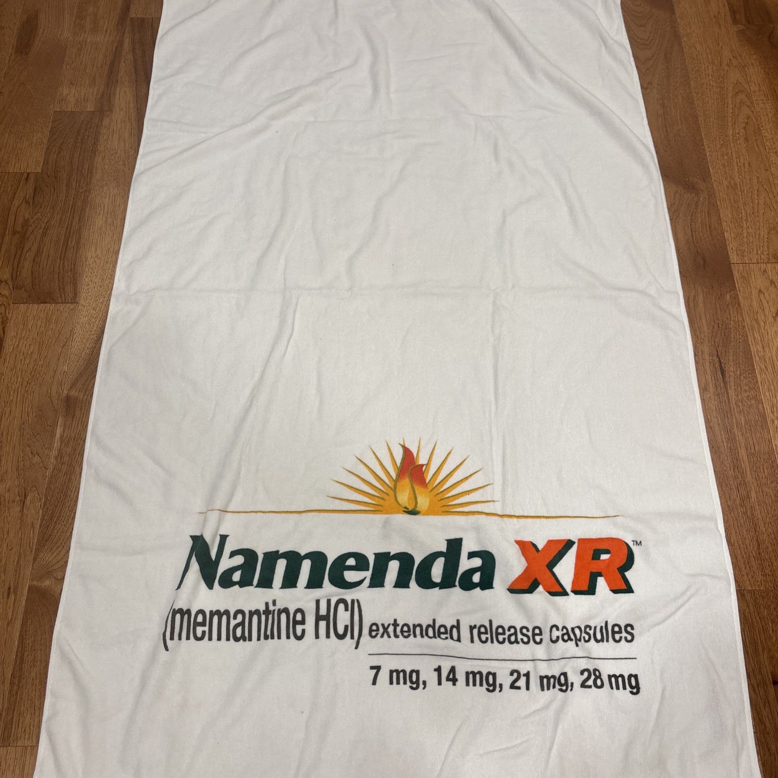 NAMENDA Pharmaceutical Drug Representative Promo 56” X 35” Cotton Back Towel EUC