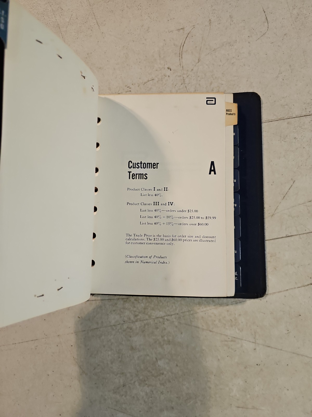 Vintage 1973 Abbott Laboratories Pharmaceutical Products Catalog In Binder