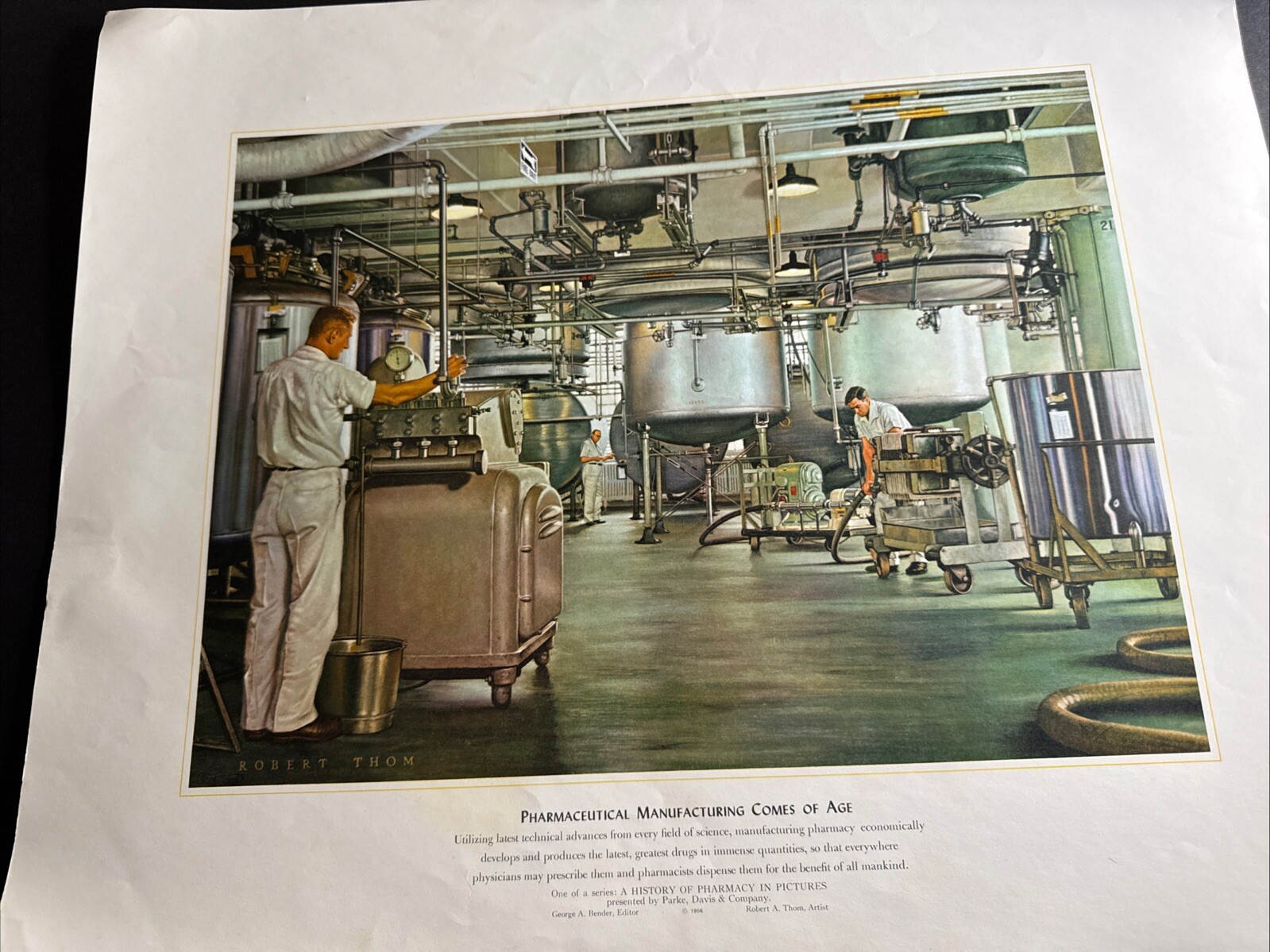 A HISTORY OF PHARMACY IN PICTURES 1954 PRINT Great Gift For Doctor 22″×18″