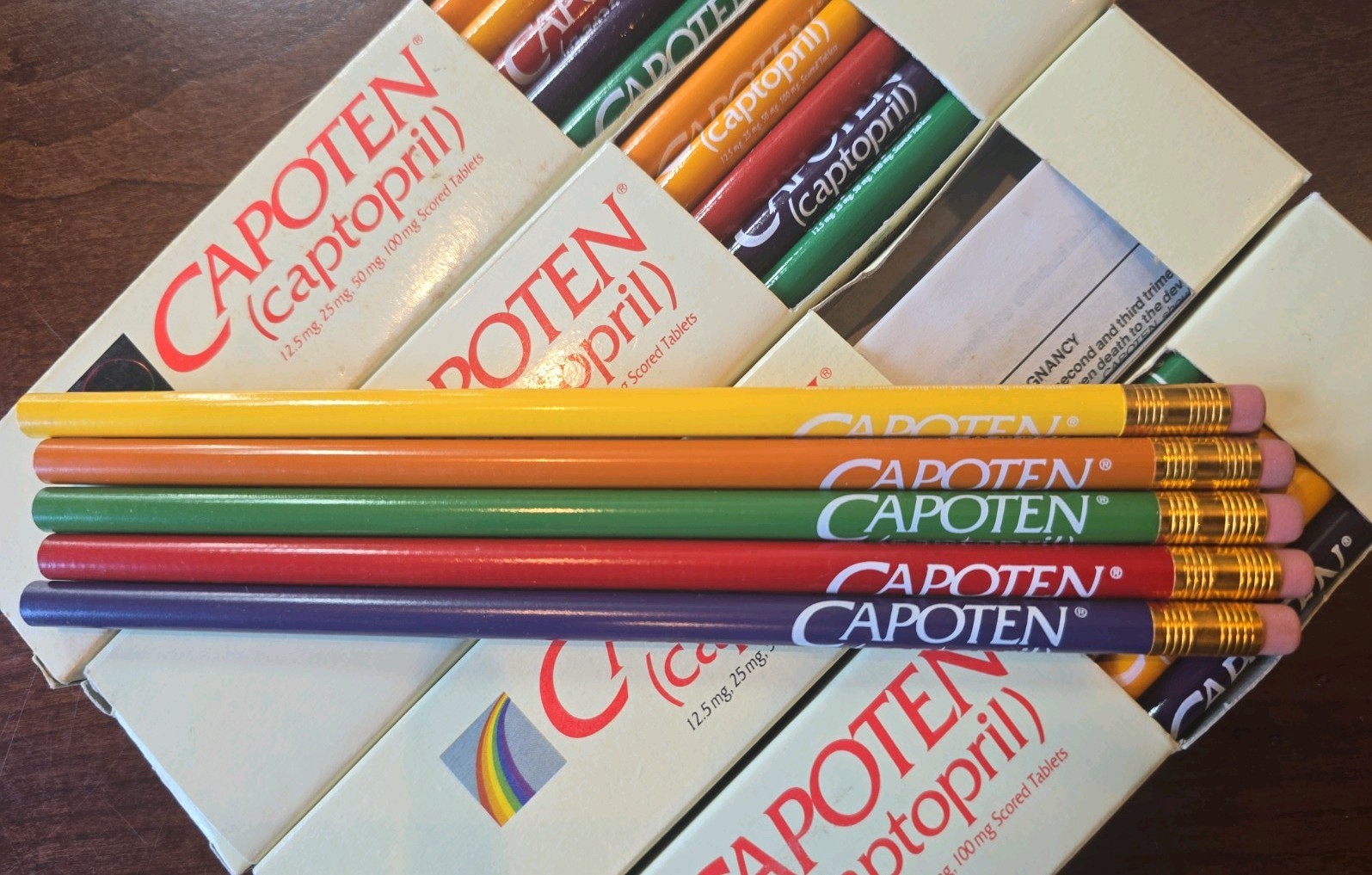 CAPOTEN Pencils NIB 4 Sets Pharmaceutical Drug Rep Promos Never Used