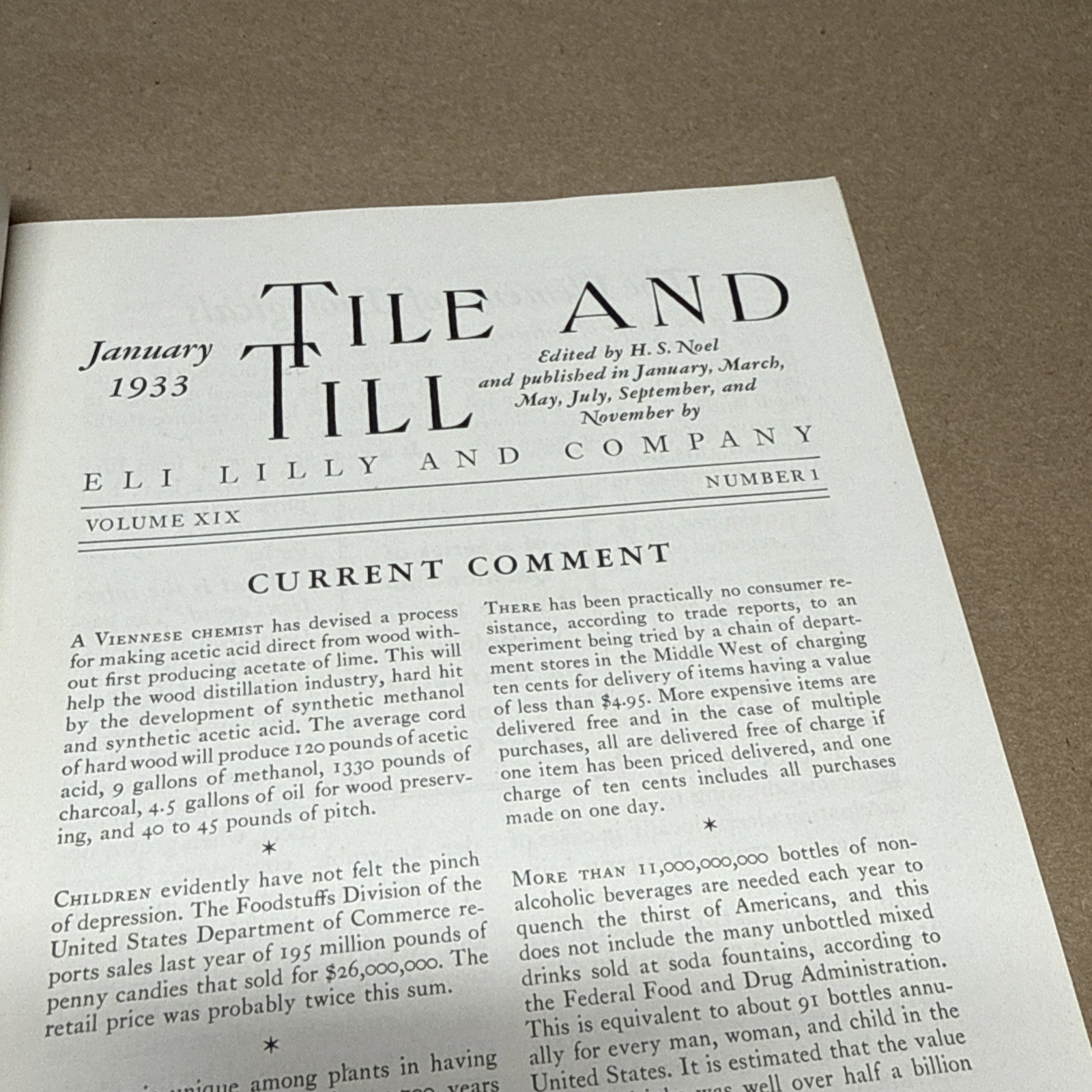 Tile And Till Magazine Eli Lilly And Company January 1933 Indianapolis Indiana