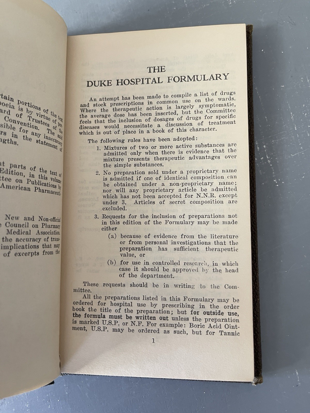 1938 Duke Hospital Formulary Medical Reference Book Pharmacy Drug Guide ephemera