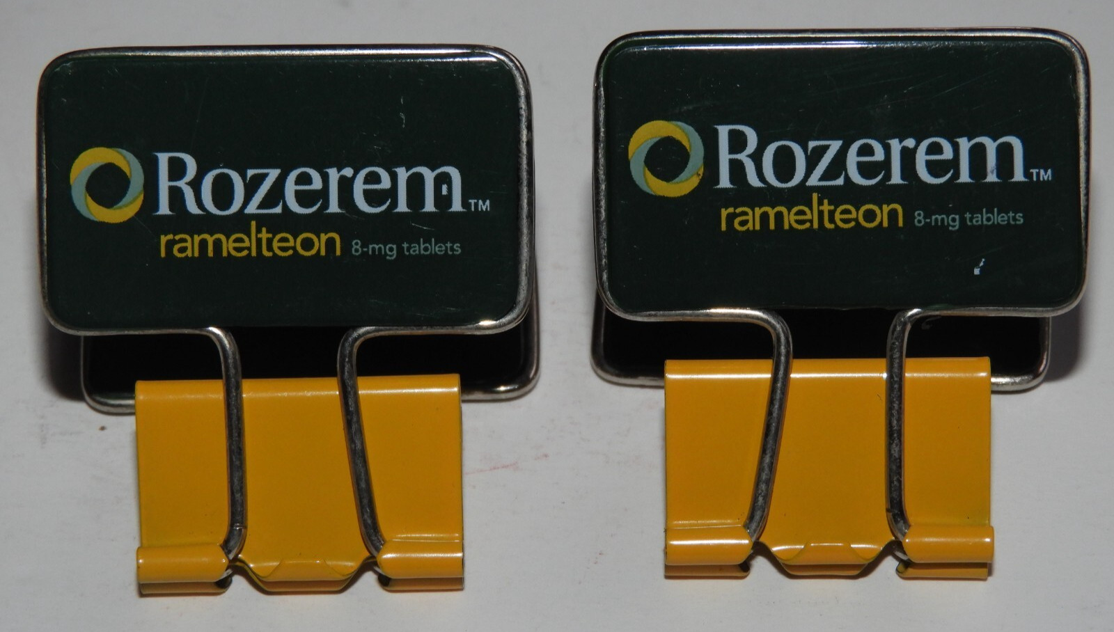 2 Rozerem Drug Rep Advertising Pharmaceuticals Collectible Binder Clips Pharma