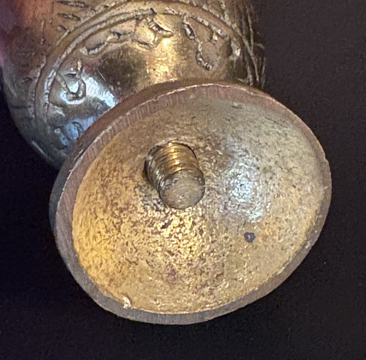 Vtg Small Brass Ornate Mortar & Pestle Pharmacy / Medical 2″ Tall