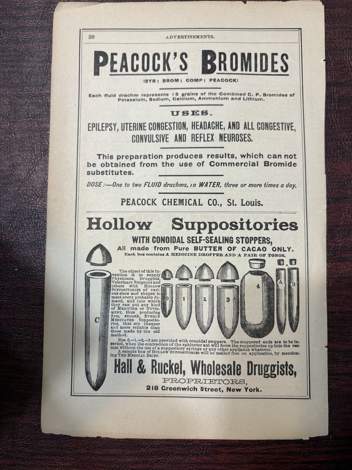 Antique Medical Brief Pharmaceutical Advertising Sheets c1888 Lot of 5