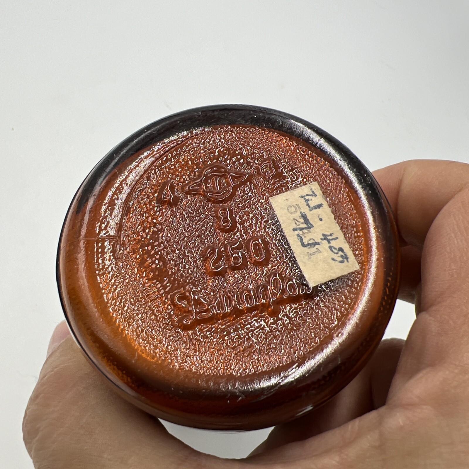 Vintage Merck & Co Amber Sulfanilamide 4oz Pharmaceutical Bottle Duraglas