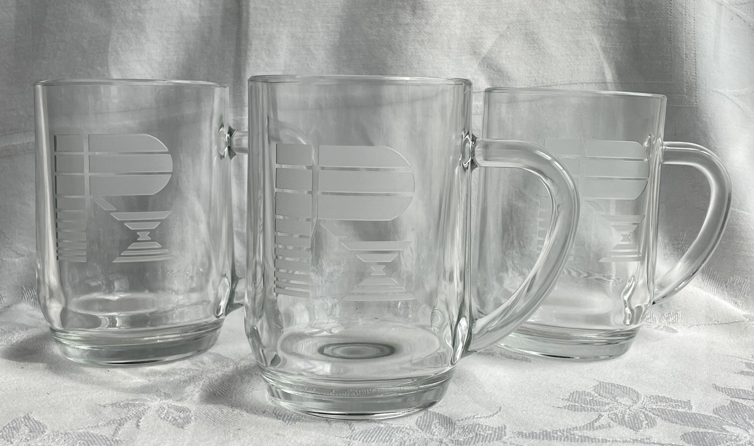 Luminarc Prescription Rx Glass Mugs Steins Etched Pharmaceutical Physician Set 3