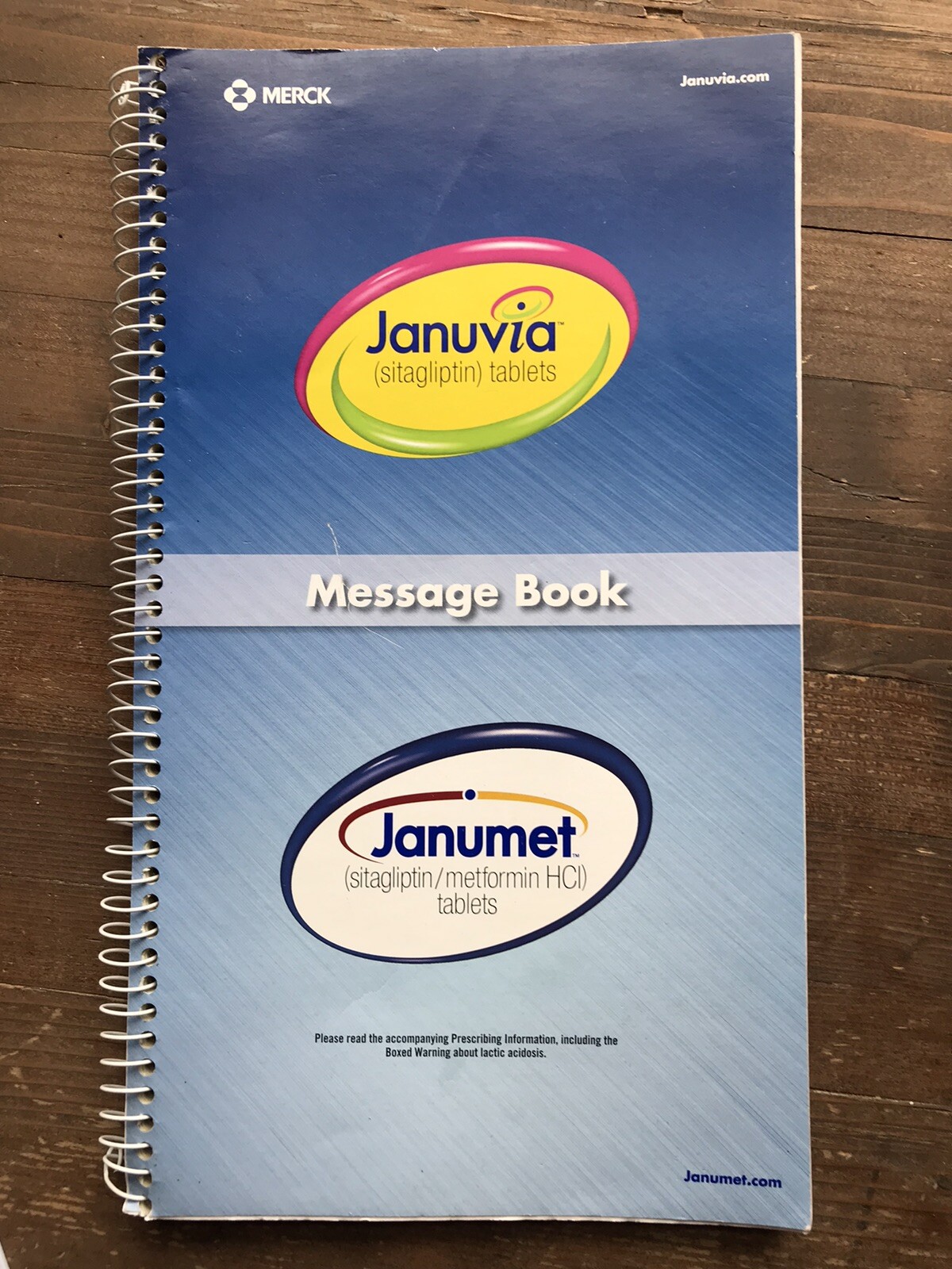 JANUVIA JANUMET PHARMACEUTICAL DRUG REP MESSAGE BOOK