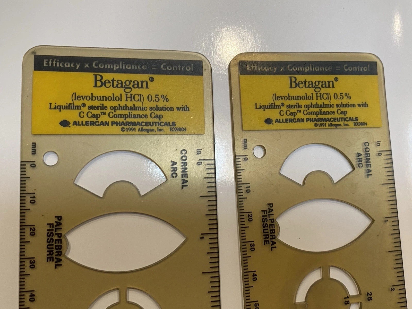 X2 1991 BETAGAN ALLERGAN PHARMACEUTICALS PROMOTIONAL OPHTHALMOLOGICAL EYE TOOLS