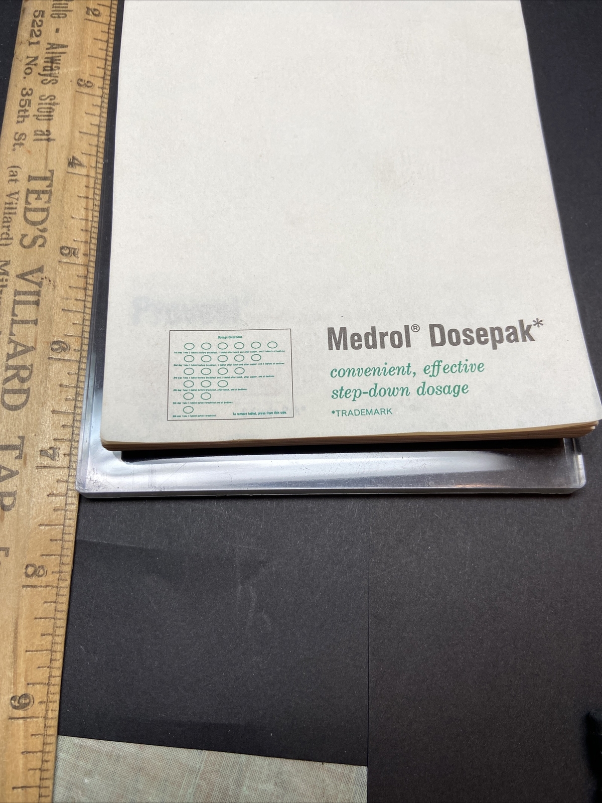 1966 Vtg Advertising Upjohn Dr Script Desk Pad Medrol Medicine Pharmaceuticals