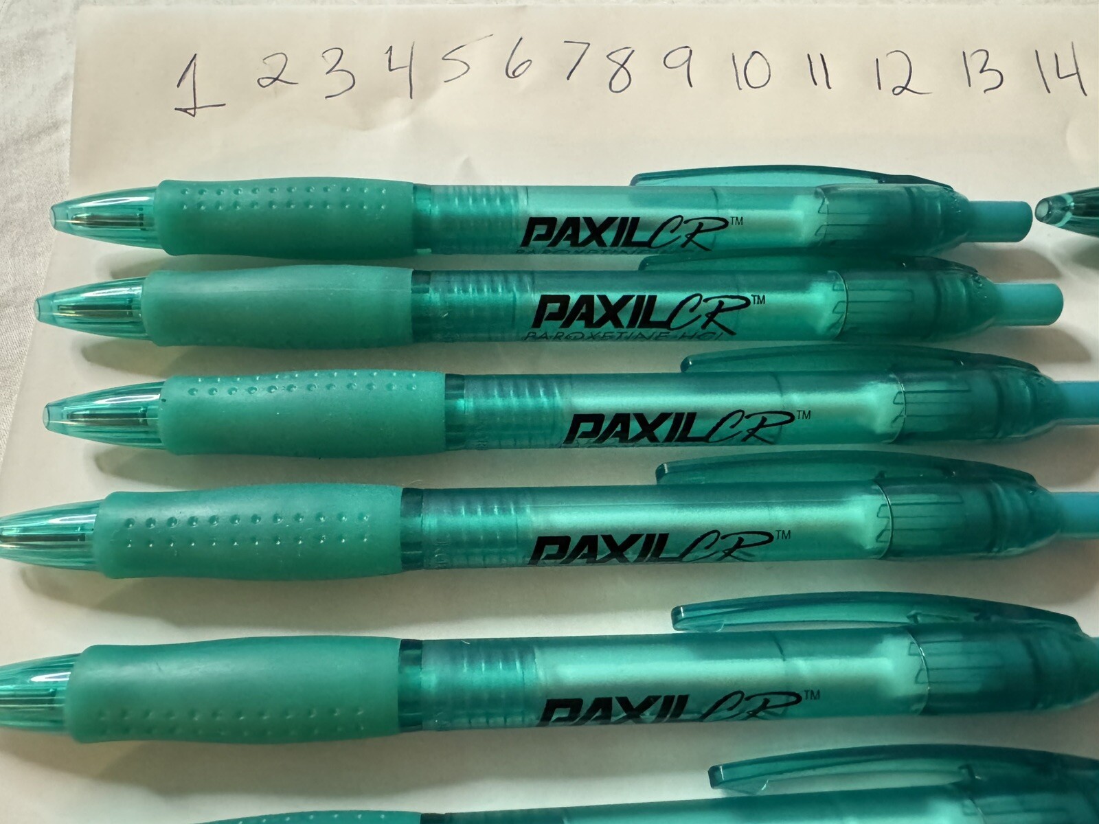 Lot Of 14 Paxil CR Drug Rep Pharmaceutical Promo Advertising Pens Plastic