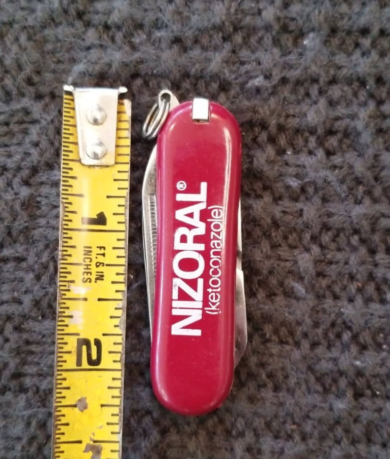 Very Vintage Pharmaceutical Drug Rep Promo Nizoral Pocket Knife From Janssen