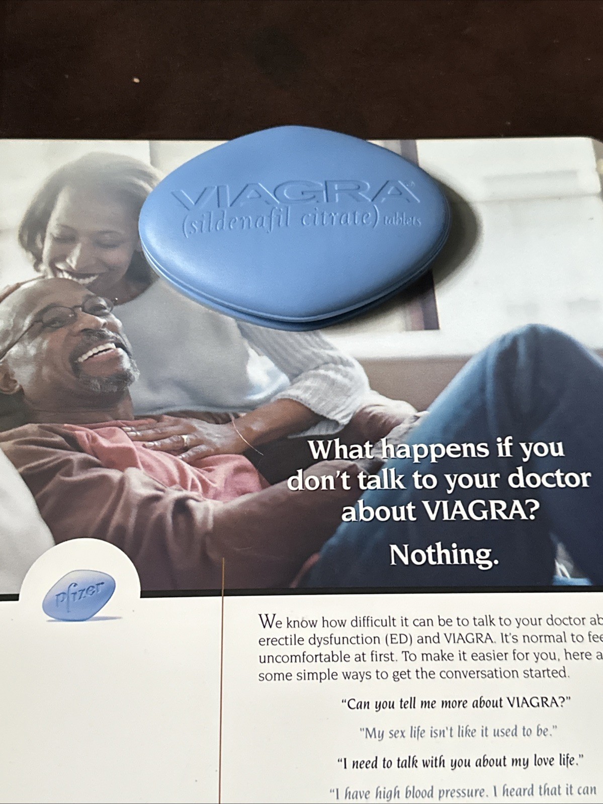 VIAGRA Pharmaceutical Drug Rep Advertising Blue Frosted Plastic Clipboard Rare