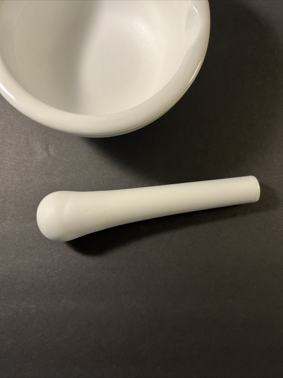 Apothecary Mortar & Pestle Set 16 Ounce Pocket Nurse Porcelain White Vintage NOS
