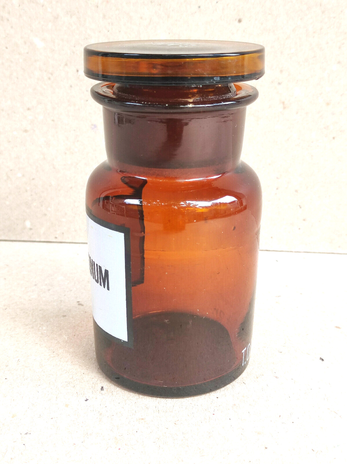 PANCREATINUM, Vintage Glass Apothecary Pharmacy Brown Jar, 100 ml, Cap