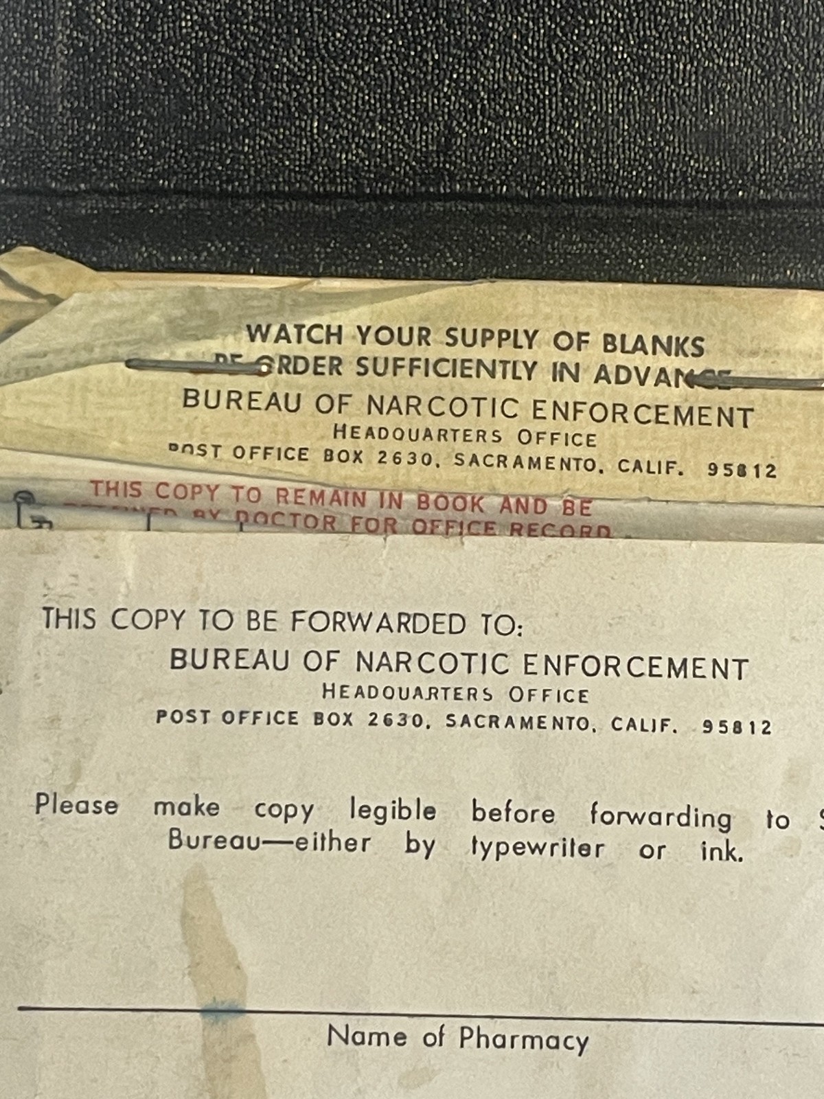 Vintage 1970’s Doctor’s Narcotic Prescription Pad~ Collector’s Item Ephemera