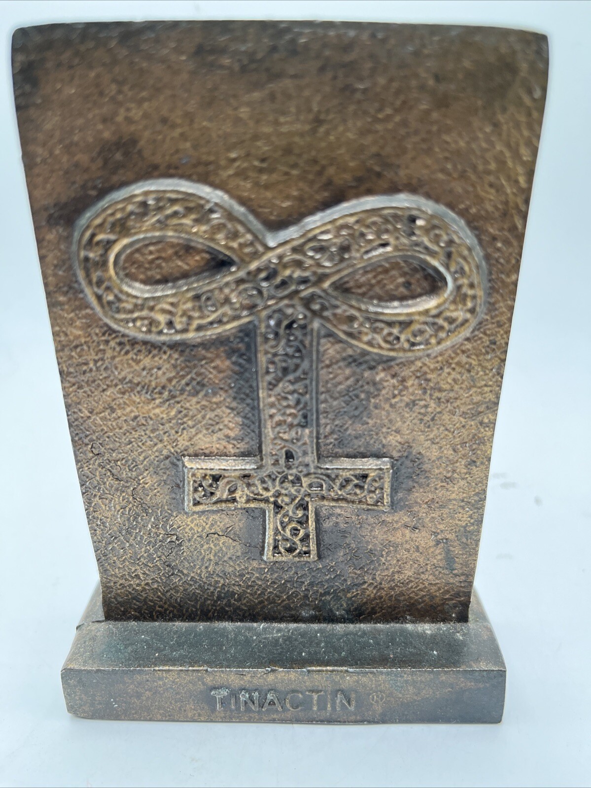 Vintage PHARMACY Bookend BRASS Tinactin 1979 SECUNDUM Artem PAPERWEIGHT
