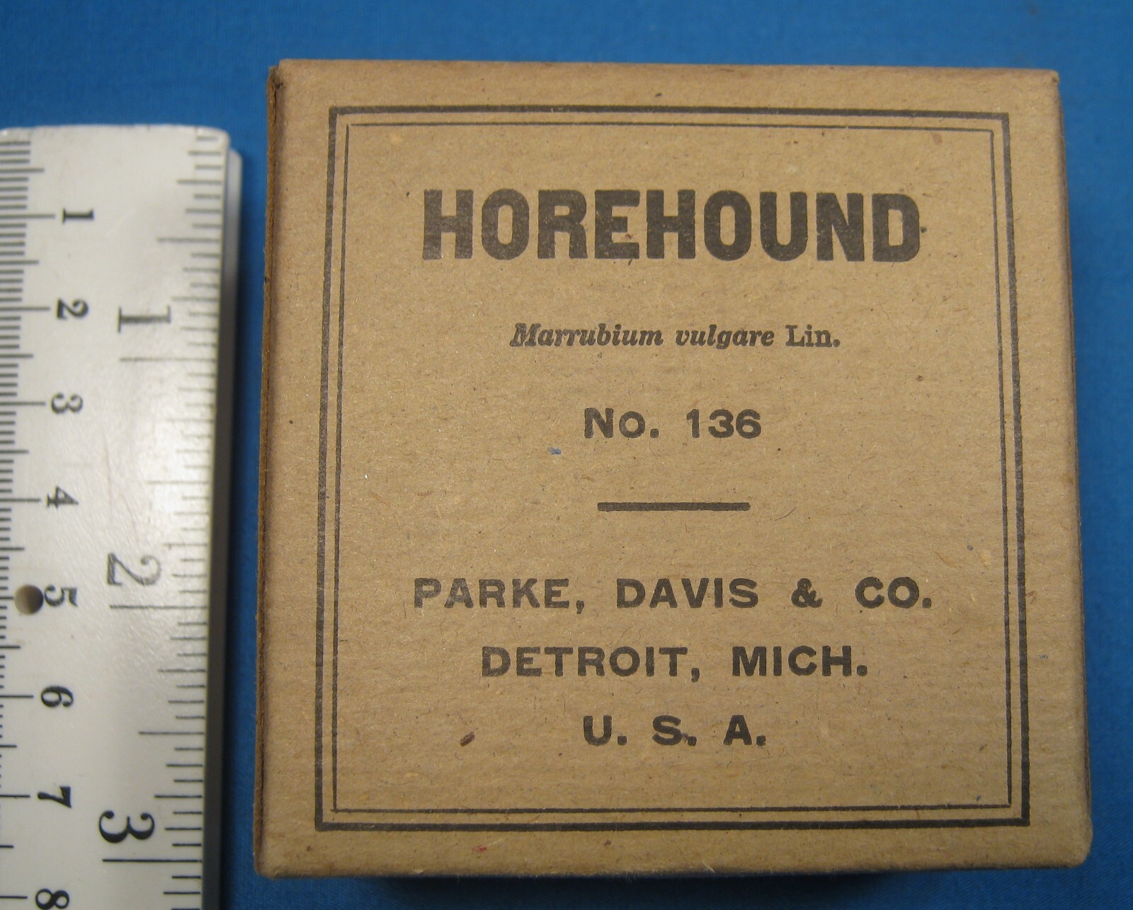 VINTAGE PARKE-DAVIS HOREHOUND PAPER PACKAGE FREE SHIPPING EE