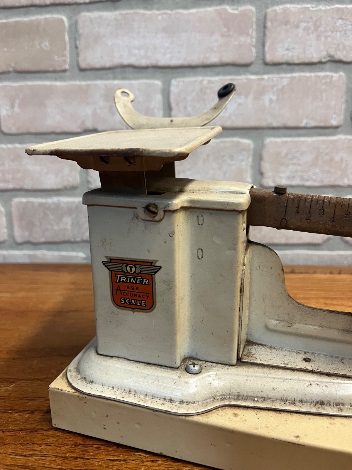 Vintage Triner Beam Scale Apothecary Pharmacy Drug Store White