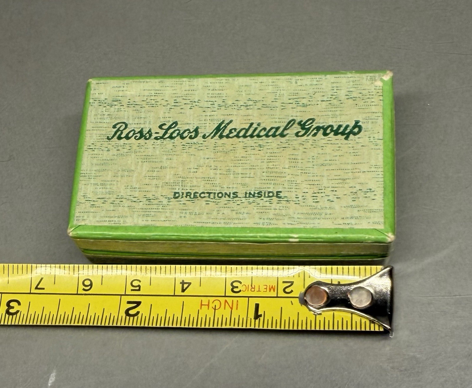 Vintage Ross Loos Pharmacy Prescription Drug Empty Box ~ Los Angeles California