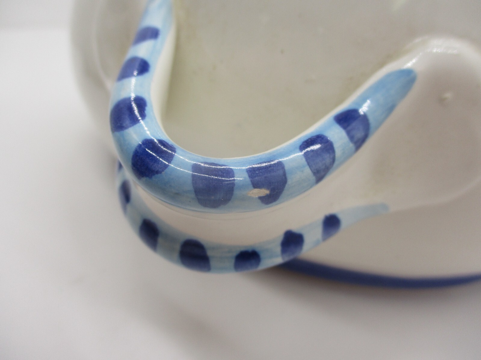 Amazing Pharmacy Apothecary Jar “Aq Mele” Blue and White Hand Painted Deer