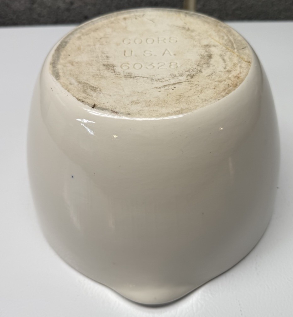 Vintage Coors USA Heavy White Porcelain Lab Mortar Apothecary 60328 Older 👀 👀