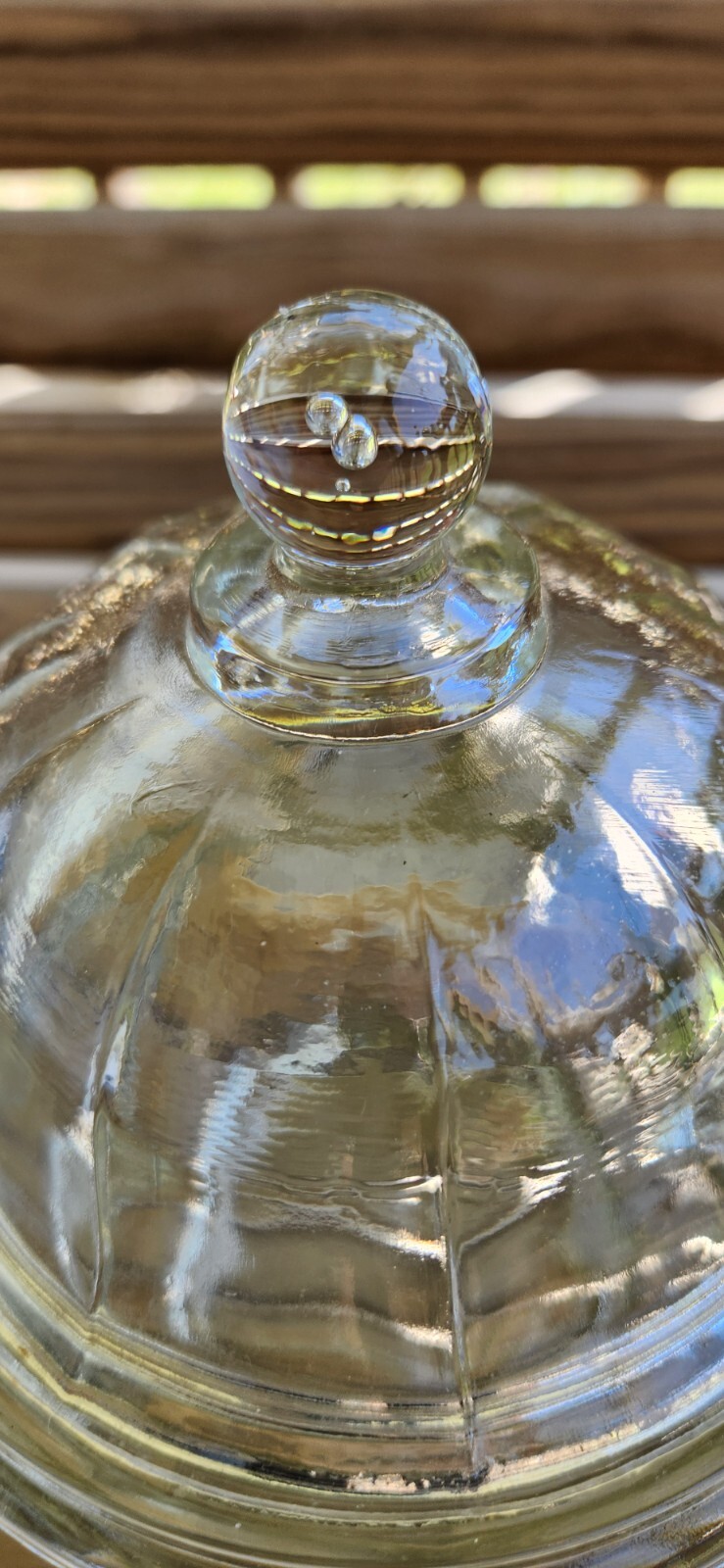 Vintage Indiana Glass heavy paneled apothecary counter display jar